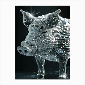 Pig In Silver Canvas Print