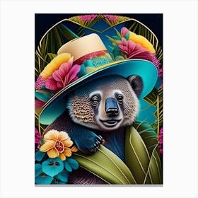 Koalaandflowerhat Canvas Print