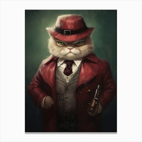 Gangster Cat Exotic Shorthair Cat 3 Canvas Print