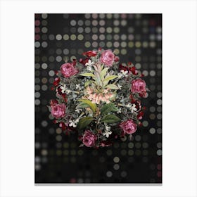 Vintage Chinese New Year Flower Wreath on Dot Bokeh Pattern n.0381 Canvas Print