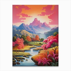 'Sunset In The Mountains' Canvas Print