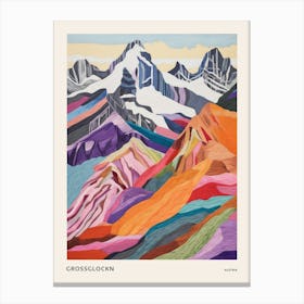 Grossglockn Austria 1 Colourful Mountain Illustration Poster Canvas Print