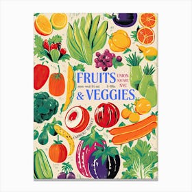 Fruits And Veggies Market New York Union Square Canvas Print
