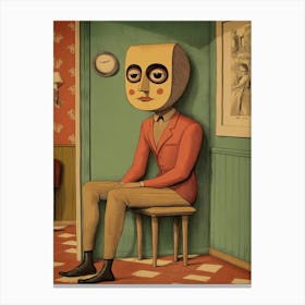 Man Sitting On A Chair Canvas Print