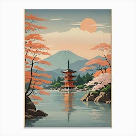 Miyajima Island Japan Vintage Travel Art (6) Canvas Print