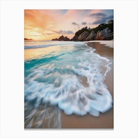 Sunset On The Beach long exposure Canvas Print