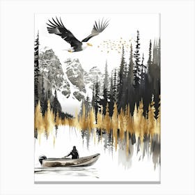 Eagle In A Boat Canvas Print