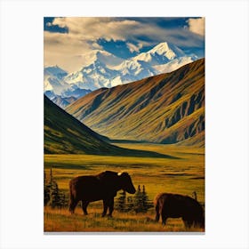 Denali National Park And Preserve 2 United States Of America Vintage Poster Canvas Print