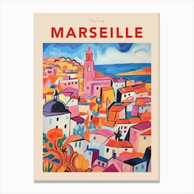Marseille France 8 Fauvist Travel Poster Canvas Print