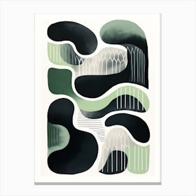 Minimalism Abstract Print, green and black Canvas Print