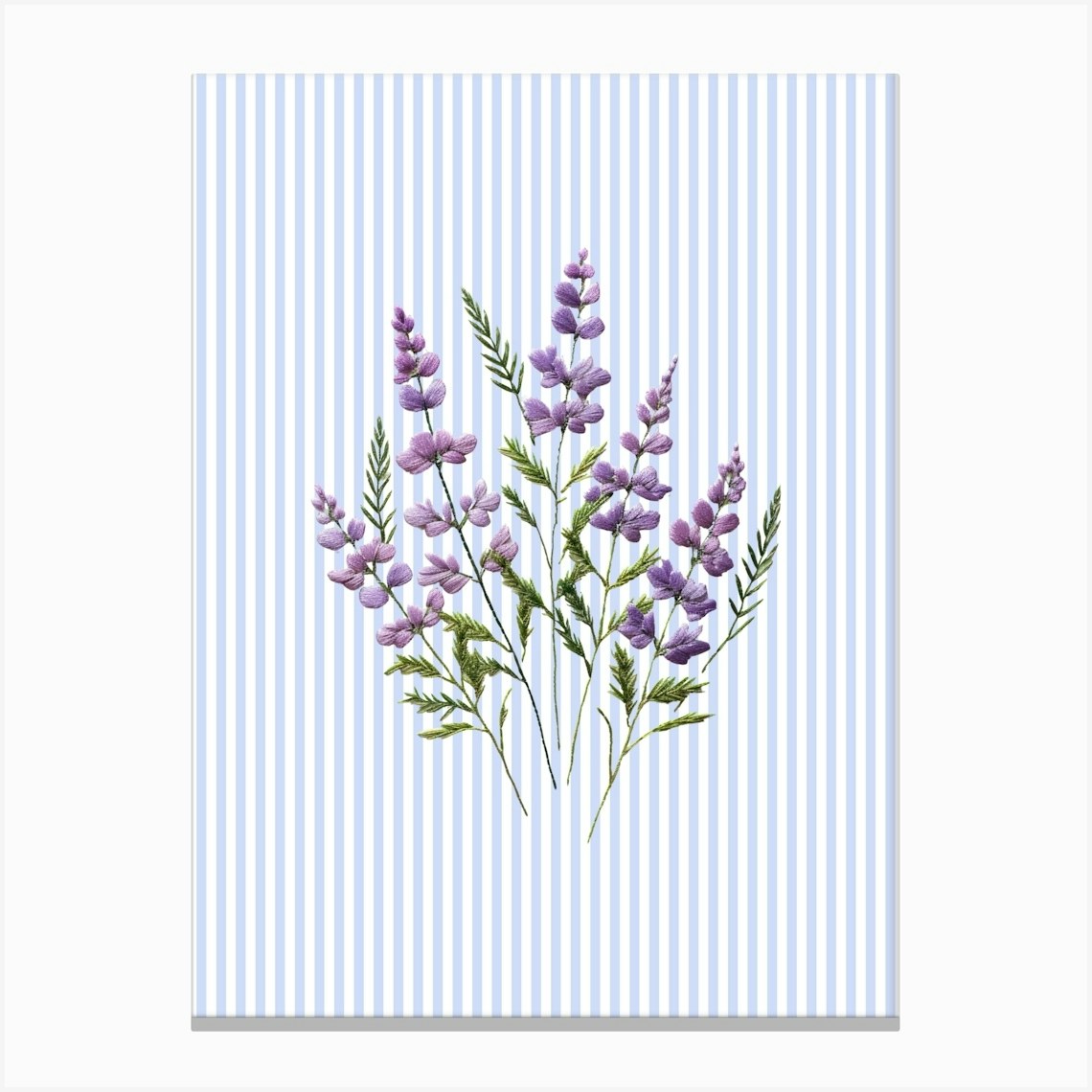 Embroidery Flowers Striped Poster Canvas Print by House of Saturn