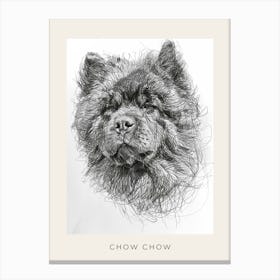 Chow Chow Dog Line Sketch 2 Poster Canvas Print