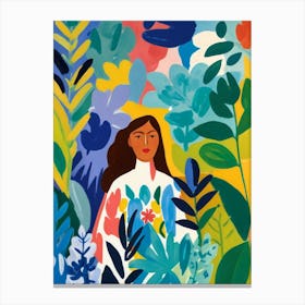 Woman In The Jungle Canvas Print