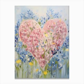 Bluebells In Heart Formation 2 Canvas Print