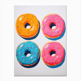 Donuts Pop Art Retro 3 Canvas Print