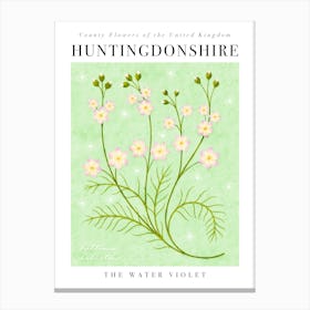 UK County Flowers Huntingdonshire Water Violet Canvas Print