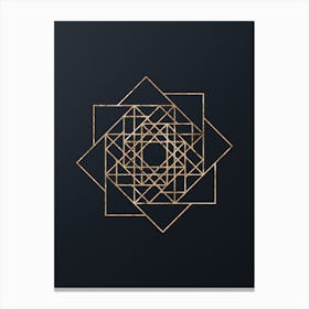 Abstract Geometric Gold Glyph on Dark Teal n.0246 Canvas Print