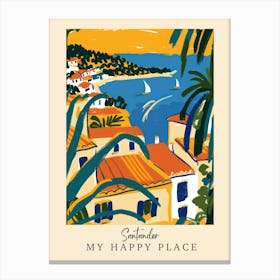 My Happy Place Santander 1 Travel Poster Canvas Print
