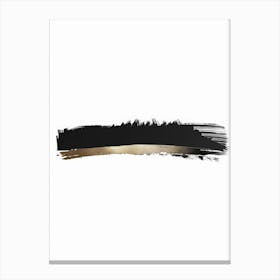 Black And Gold Brush Stroke 1 Canvas Print