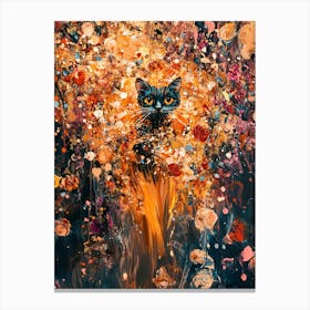 Cat In Flames Canvas Print