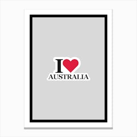 I Love Australia Canvas Print