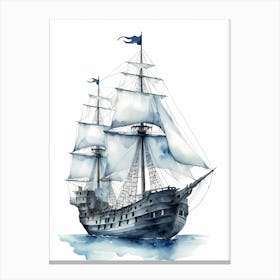 Sailing Ships Watercolor Painting (16) Canvas Print