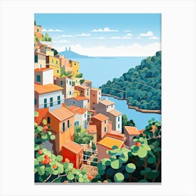 Cinque Terre, Italy, Graphic Illustration 4 Canvas Print