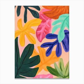 Tropical Leaves Gouache Painting Lienzos