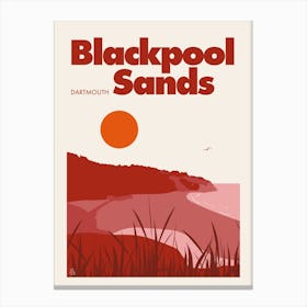 Blackpool Sands, Dartmouth (Red) Canvas Print