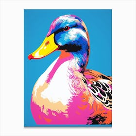 Andy Warhol Style Bird Mallard Duck 2 Canvas Print