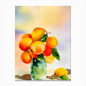 Mangoosteen Italian Watercolour fruit Canvas Print