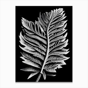 Cedar Leaf Linocut 2 Canvas Print