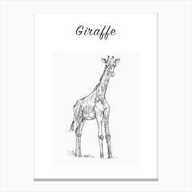 B&W Giraffe Poster Canvas Print