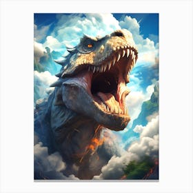 Dinosaurs In The Sky Canvas Print