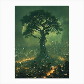 Whimsical Tree In The City 4 Canvas Print