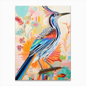 Colourful Bird Painting Roadrunner 3 Canvas Print