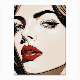 Woman Portrait Face Pop Art (38) Canvas Print