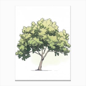 Walnut Tree Pixel Illustration 2 Canvas Print