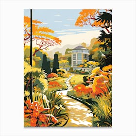 Huntington Library, Art Collections, And Botanical Gardens, Usa In Autumn Fall Illustration 2 Canvas Print