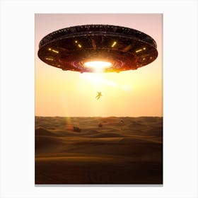 Astronaut Abbuction Ufo Canvas Print