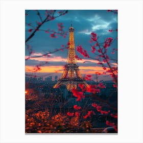 Paris Eiffel Tower At Sunset Canvas Print