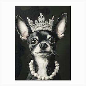 Chihuahua In Crown And Pearls 6 Leinwandbilder