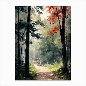 Watercolor Of A Forest 6 Canvas Print