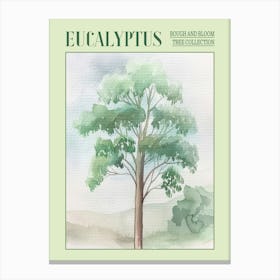 Eucalyptus Tree Atmospheric Watercolour Painting 1 Poster Canvas Print