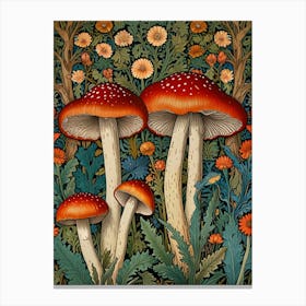 William Morris Mushrooms In The Forest 5 Canvas Print