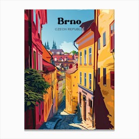 Brno Czech Republic Street Travel Illustration Canvas Print