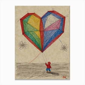 Heart Kite 8 Canvas Print