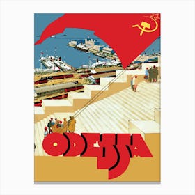 Odessa, Vintage Communist Travel Poster Canvas Print