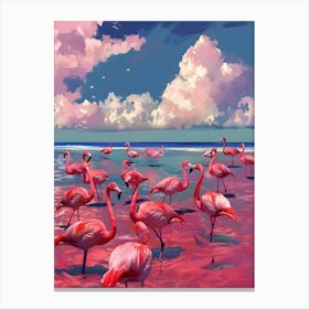 Pink Flamingos 1 Canvas Print