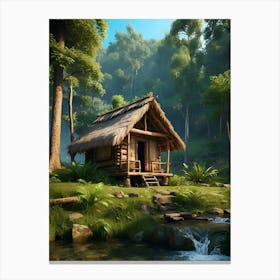 Hut In The Forest Canvas Print